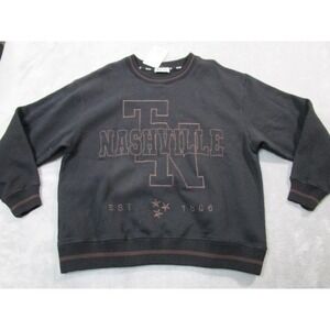 The Nash Collection Sweatshirt Mens Small Black Nashville TN Varsity Crewneck
